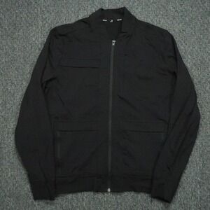 Public Rec Jacket Men Large Black Crosstown Bomber Full Zip Pockets